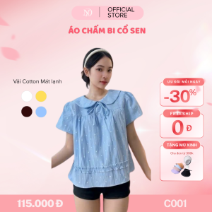 Áo châm bi cổ sen